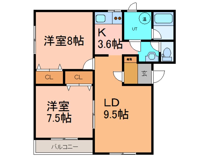 間取図 あかつきニュータウンB棟