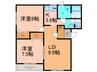 あかつきニュータウンB棟 2LDKの間取り