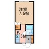 シャトレ白樺 1Kの間取り