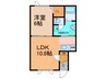 プードリエボアAⅡ 1LDKの間取り