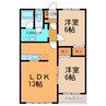 プリオール聖 2LDKの間取り