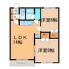 グレースタウンD 2LDKの間取り
