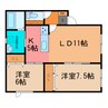 K・1 2LDKの間取り