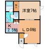 光ハイツ171 1LDKの間取り