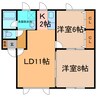 光陽Ⅴ 2LDKの間取り