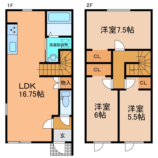 間取り図 根室本線・花咲線/帯広駅 徒歩47分 1-2階 1年未満