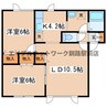 アミスタッド川端 2LDKの間取り