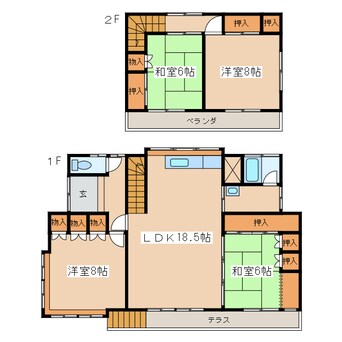 間取図 桜ヶ岡6-2-20貸家