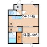 メゾンシエルブウル 1DKの間取り