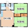 荒木ハイツ 2DKの間取り