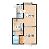 明日来Ⅱ 1LDKの間取り