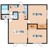 ドマーニ共栄 2LDKの間取り