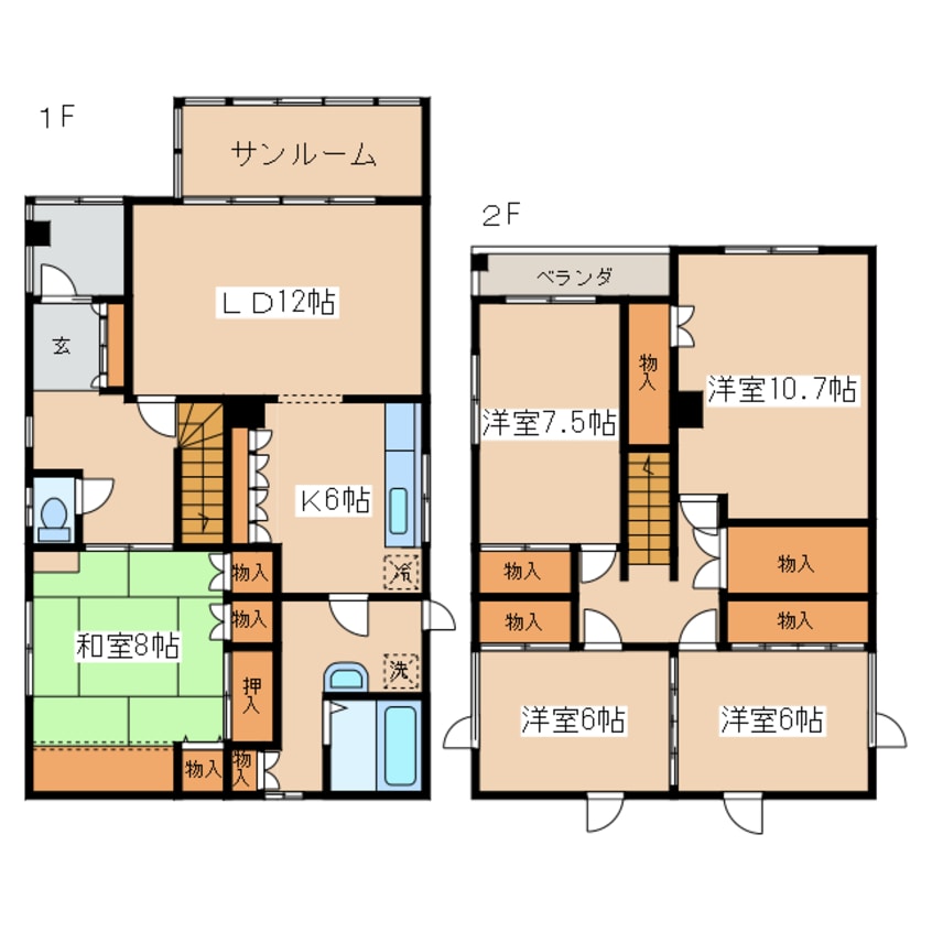 間取図 住之江町12-8貸家