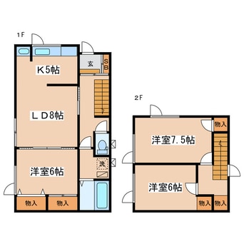 間取図 若竹町6-9借家