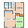 こんのハイツ 2LDKの間取り