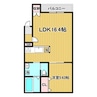 シャンテ旭町B 1LDKの間取り