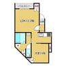 シャンテ旭町B 1LDKの間取り