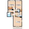 ロイウッド南大通 2LDKの間取り