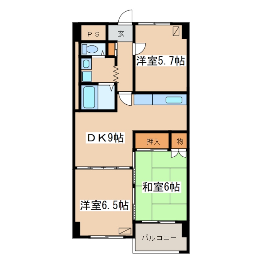 間取図 大栄マンション鶴ヶ岱