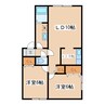 セジュール若草 2LDKの間取り