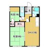 湖月マンション（北） 2DKの間取り