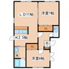 ハイツひまわり(鶴ヶ岱) 2LDKの間取り