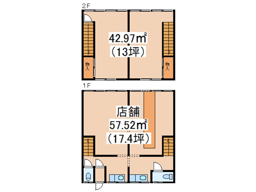 間取図 双葉町11-19貸店舗