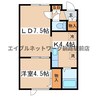 ヴォーンリッヒ緑ヶ岡 1LDKの間取り