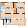 ベル・ソワレ１号館 2LDKの間取り