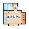コーポ藤若草 1Rの間取り