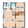 暁荘 2LDKの間取り