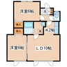 ハイツカネミⅡ 2LDKの間取り