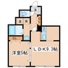 エターナルパレス 1LDKの間取り