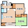 栄ハイツ 2LDKの間取り