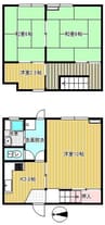 片野アパート 4Kの間取り