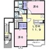 リバーサイドビラ河合 2LDKの間取り