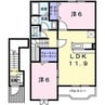 リバーサイドビラ河合 2LDKの間取り