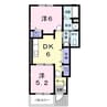 クラール　織部 2DKの間取り