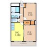 グリーンリバー 2DKの間取り