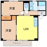 リビオン下沖D 2LDKの間取り