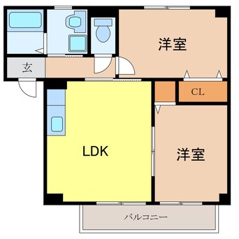間取図 リビオン下沖D