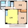 リビオン下沖D 2LDKの間取り