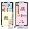 ルネージュＫ 2LDKの間取り