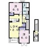 カームリー 2LDKの間取り