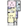 レクサス共栄　Ａ 1LDKの間取り