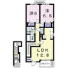 プラティエ 2LDKの間取り