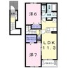プレシ　ユイット 2LDKの間取り