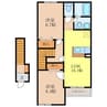 グランシャリオ大原Ⅱ 2LDKの間取り
