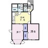コーポ恵 2DKの間取り