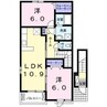 レーヴ・フォルム 2LDKの間取り